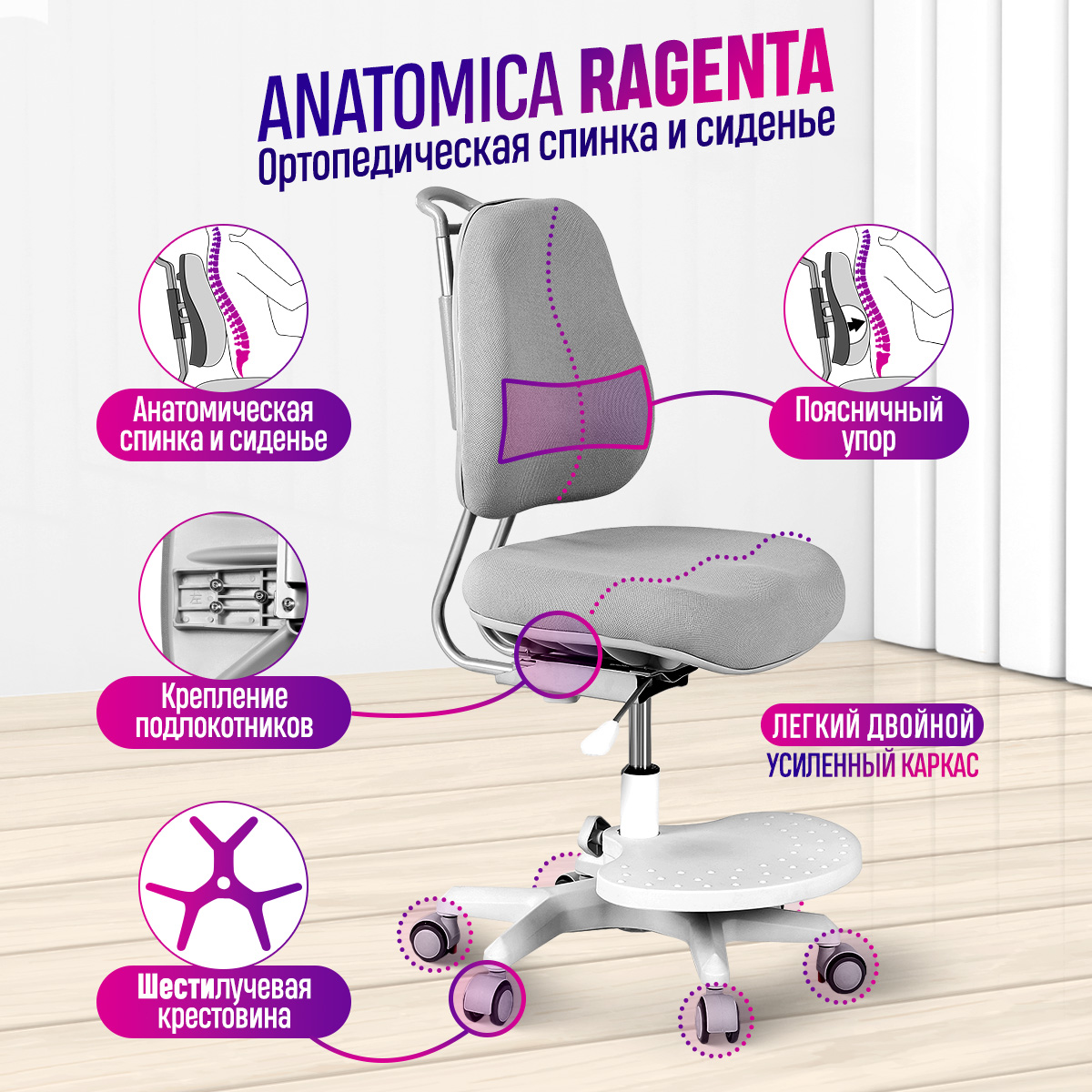 Детское компьютерное кресло anatomica ragenta