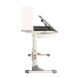 Комплект Anatomica Genius парта + кресло + надстройка + выдвижной ящик + подставка для книг белый/серый с серым креслом Funken